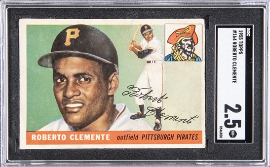 1955 Topps #164 Roberto Clemente Rookie Card – SGC GD+ 2.5